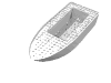 Boat Hull Unitary 25 x 10 x 4 1/3 Complete Assembly