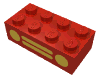 Набор LEGO Brick 2 x 4 with Yellow Car Grille Print, Красный