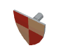 Minifig Accessory Shield Triangular with Red/Peach Quarters Print Castle, LEGOLAND Castle, Knight, Tournament