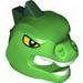 Minifig Mask Lizard with Yellow Eyes Print, White Teeth and Dark Green Horns