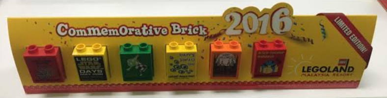 Набор LEGO LLMY01 Commemorative Brick 2016, Legoland Malaysia, Set of 6 Duplo Bricks 1 x 2 x 2
