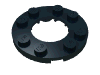 Деталь LEGO Plate, Round 4 x 4 with 2 x 2 Hole, Черный