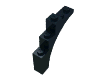 Деталь LEGO Arch 1 x 5 x 4 - Raised Underside Cross Supports, Черный