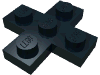 Деталь LEGO Plate 3 x 3 Cross, Черный