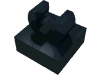 Деталь LEGO Плитка специальная 1 x 1, с клипсой, со скруглёнными краями, Черный