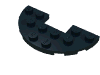 Деталь LEGO Пластина круглая половинная 3 x 6, с вырезом 1 x 2, Черный