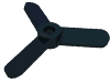 Деталь LEGO Propeller 3 Blade Small, Черный