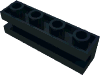 Деталь LEGO Кирпичик специальный 1 x 4, с пазом, Черный