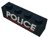 Набор LEGO Brick  1 x  4 with White "POLICE" and Red Line Print, Черный