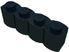 Деталь LEGO Кирпичик специальный палисадный 1 x 4, Черный