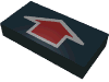 Набор LEGO Tile 1 x 2 with Arrow Short Red with Silver Border Print, Черный