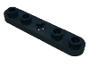 Деталь LEGO Technic Plate 1 x 5 with Smooth Ends, 4 Studs and Centre Axle Hole, Черный