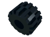 Набор LEGO Wheel Full Rubber Flat with Axle hole, Черный