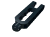 Деталь LEGO Technic Steering Arm 6.5 x 2 with Towball Socket Rounded, Chamfered, Черный