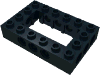 Деталь LEGO Кирпичик Technic открытый центральный 4 x 6, Черный