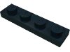 Деталь LEGO Пластина 1 x 4, Черный