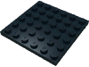Деталь LEGO Пластина 6 x 6, Черный