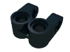 Деталь LEGO Technic Axle and Pin Connector Perpendicular Double Split, Черный