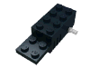 Деталь LEGO Motor Pull Back 2 x  6 x  1.667 Type 2 [Fast] Black Base/White Axle, Черный