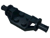 Деталь LEGO Plate Special 2 x 2 with Wheels Holder Wide - Technic Pins, Черный