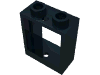 Деталь LEGO Окно плоское переднее 1 x 2 x 2, Черный
