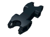Деталь LEGO Technic, Axle and Pin Connector 2 x 5 with Two Ball Joint Sockets, Closed Sides, Черный