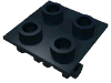 Деталь LEGO Кирпичик шарнирный верхний тонкий 2 x 2, с пластиной, Черный