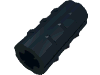 Деталь LEGO Technic Axle Connector Ridged [with x Hole x Orientation], Черный