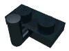 Деталь LEGO Plate Special 1 x 2 with Arm Up [Horizontal Arm 5mm], Черный