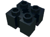 Деталь LEGO Brick Special 2 x 2 with Grooves and Axle Hole, Черный