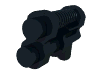 Деталь LEGO Minifig Two Barrel Pistol, Черный