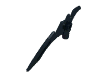 Деталь LEGO Minifig Crescent Blade - Serrated with Bar, Черный