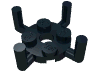 Деталь LEGO Plate Round 2 x 2 with Pin Hole and 4 Arms Up, Черный