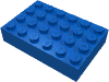 Деталь LEGO Кирпичик 4 x 6, Голубой