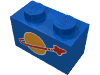 Набор LEGO Brick 1 x 2 with Classic Space Logo Print, Голубой