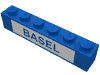 Brick  1 x  6 with 'BASEL' on White Background Print