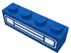 Набор LEGO Brick 1 x 4 with Town Car Grille Chrome, Голубой