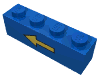 Набор LEGO Brick 1 x 4 with Yellow Left Arrow and Black Border Print, Голубой