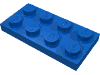 Деталь LEGO Пластина 2 x 4, Голубой