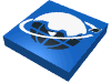 Набор LEGO Tile 2 x 2 with Ice Planet 2002 Logo, Globe with Ice Print, Голубой