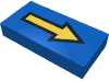 Набор LEGO Tile 1 x 2 with Arrow Long Yellow with Black Border Print, Голубой