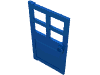Деталь LEGO Door 1 x 4 x 6 with 4 Panes and Stud Handle, Голубой