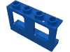 Деталь LEGO Window 1 x 4 x 2 Plane, Single Hole Top and Bottom for Glass, Голубой