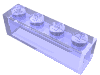 Деталь LEGO Кирпичик 1 x 4, без нижних трубок, Прозрачный фиолетовый с блестками