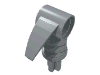 Деталь LEGO Bionicle 2 x 3 Axle Connector with Tooth, Жемчужный светло-серый