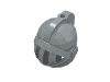 Деталь LEGO Minifigure Tournament Helmet [Fixed Grill, Plume Hole], Жемчужный светло-серый