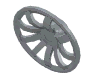 Деталь LEGO Wheel Cover 9 Spoke - 18mm D. - for Wheel 55982, Жемчужный светло-серый