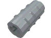 Деталь LEGO Technic Axle Connector Ridged [with x Hole x Orientation], Жемчужный светло-серый