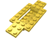 Деталь LEGO Vehicle, Base 4 x 10 x 2/3 with 4 x 2 Recessed Center with Smooth Underside, Желтый