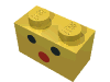 Набор LEGO Brick 1 x 2 with Red / Black Three-Dot Face Print, Желтый